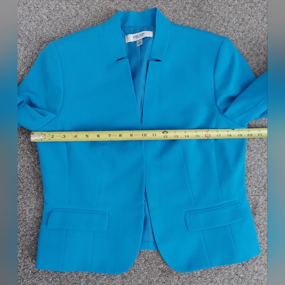 Jones Studio Separetes Blazer Blue Cobalt Open Front Long Sleeves Lined Size M - Picture 6 of 8